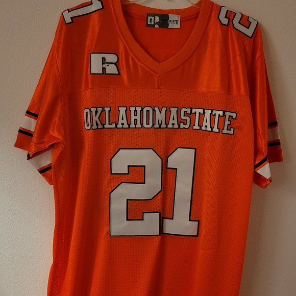 Russell Athletic OKLAHOMA STATE COWBOYS BARRY SANDERS JERSEY Sz 48,52,56  New - Picture 2 of 4